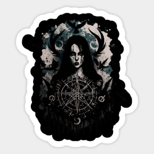 Girl, aesthetic, Occult, Unholy, grunge, Emo, Punk, Satanic, e girl, egirl, goth, baphomet, punk rock, death metal Sticker